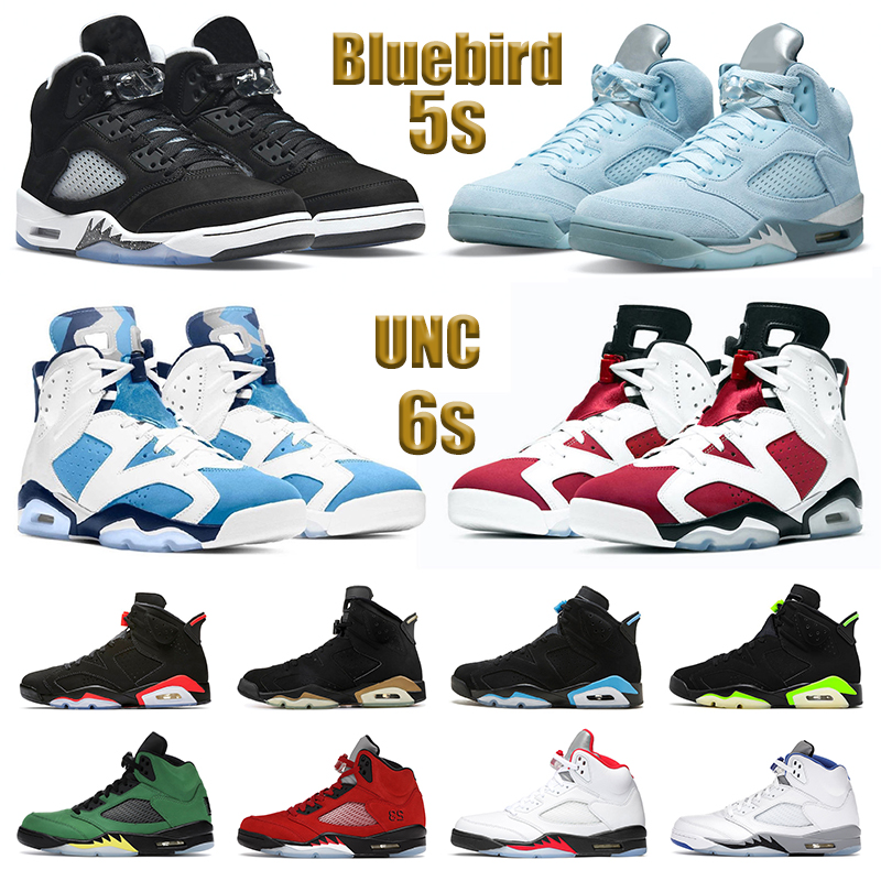 

5s men basketball shoes 6s Jade Horizon Oreo Raging Red Stealth Blue bird Shattered UNC Electric Green Carmine Red Hare Infrared Reflective sports sneaker