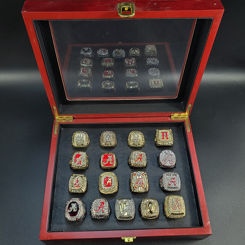 

17pcs Hot 2017 2018 Alabama Crimson Tide National Championship Ring, Golden;silver