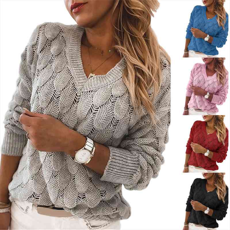

women v neck solid knitted casual sweater female fashion autumn winter pullover loose long sleeve jumpers sweaters, White;black