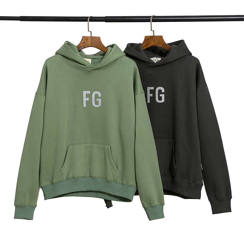 

Warm mens womens hoodies fog essentials long sleeve fear of god sweatshirts thick streetwear pullover women men hip hop material ESS sweater, Black