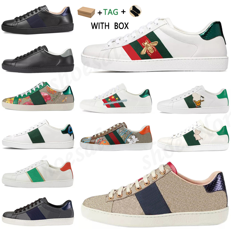 

2021 Men Women Italy Ace Designer Shoes Luxury Quality Snake Black White Leather Bee Vintage Star Stripe Sneakers trainers #542