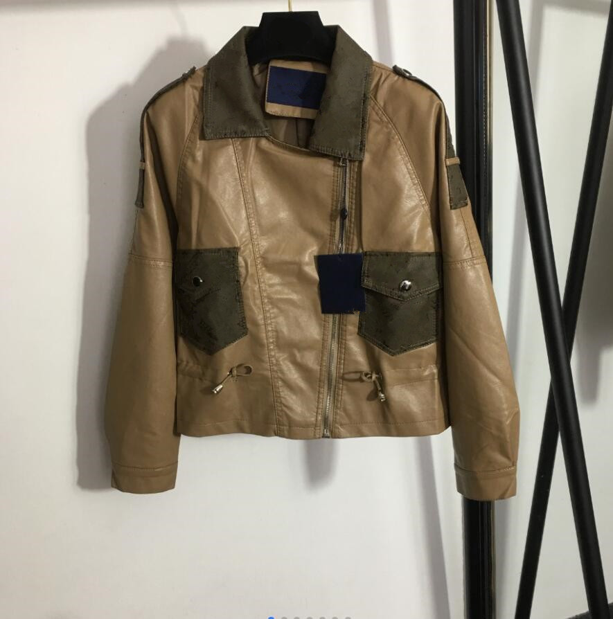 

Woman leather short Pu leather explosion style retro motorcycle leather jacket coat 102, Customize