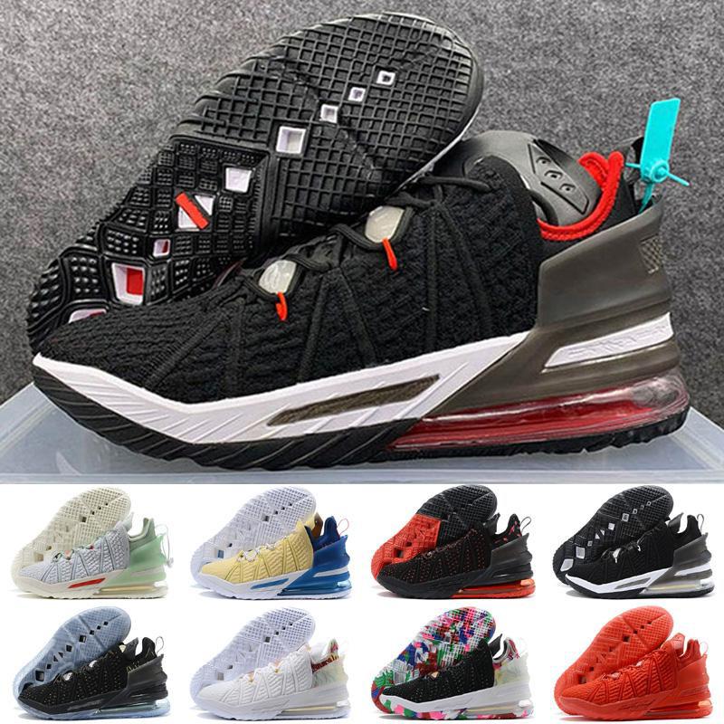 

Lebron 18 XVIII Gang Oreo Black University Red White mens Basketball shoes Hot Sale 18s Jade Men Sneaker