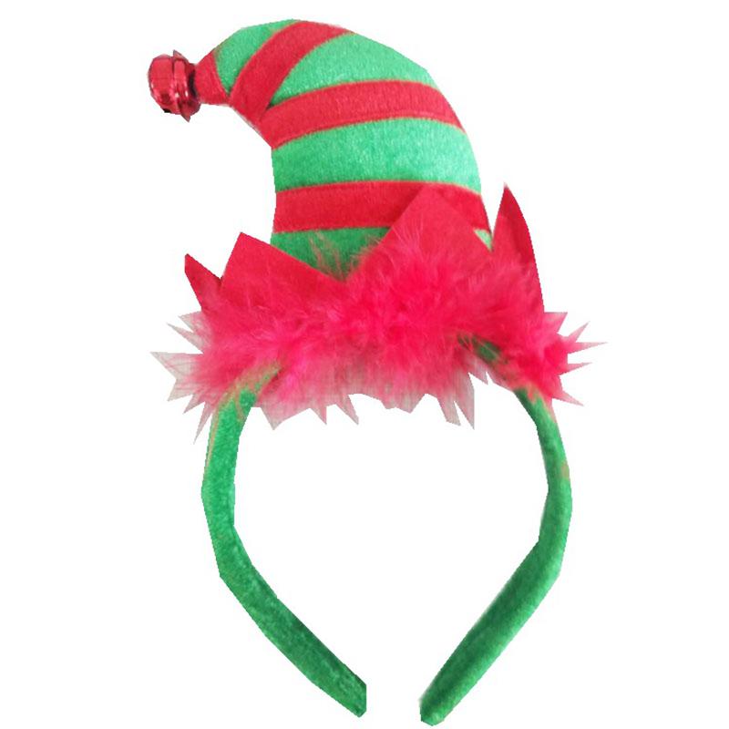 

Oaoleer Christmas Women Hair Bands Striped Big Hat Bell Headbands Hoops for Women Girls Feather Christmas Hair Accessories