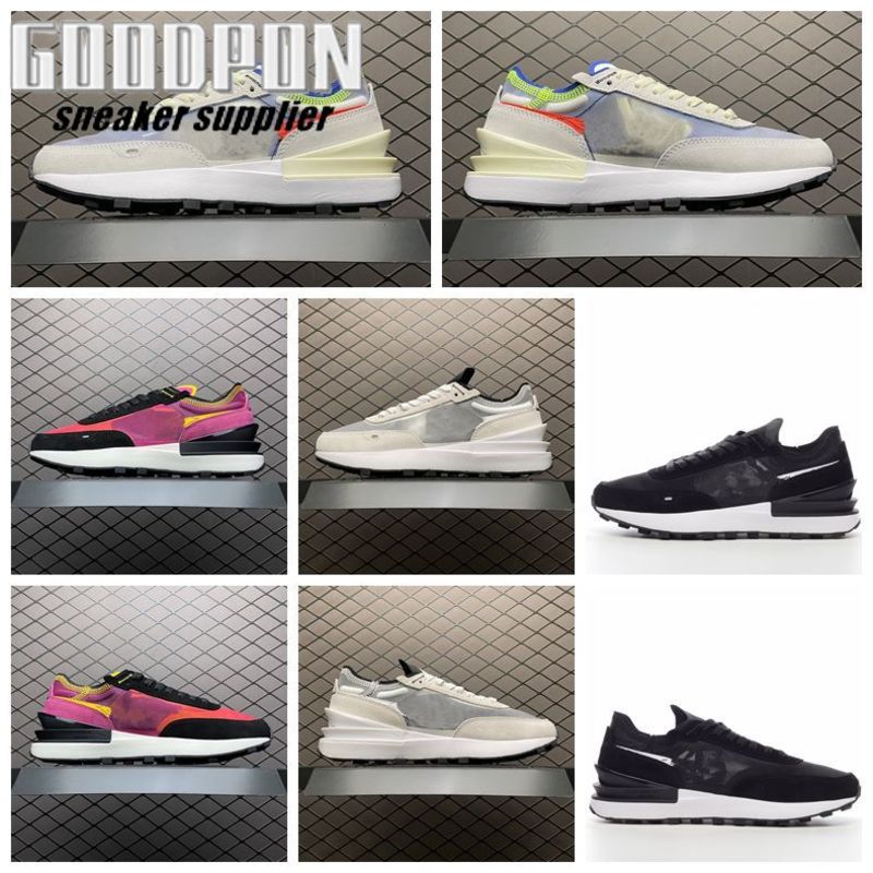 

2021 Waffle One Running Shoes Summer White Active Fuchsia Sleek/Black Mesh Breathable Casual Outdoor Sneakers DA7995