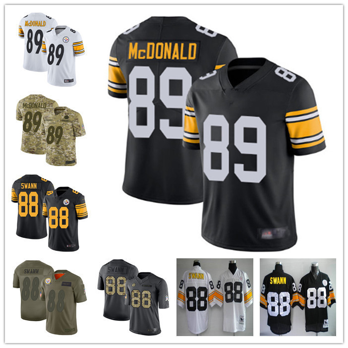 

Custom Mens women youth pittsburghSteelers88 Lynn Swann 89 Vance McDonald Black white green 100th Season Vapor Limited Football Jerseys