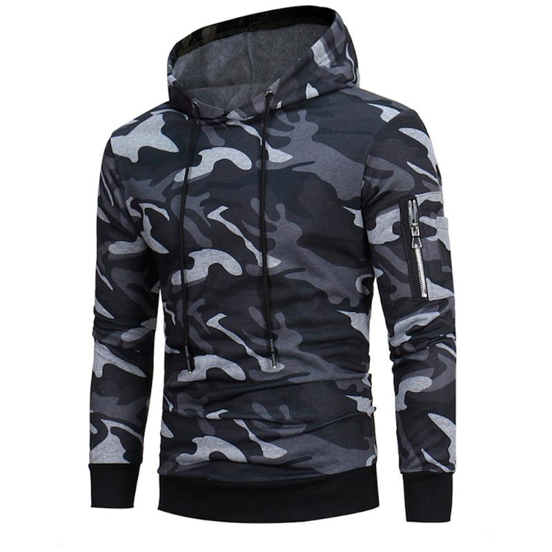 

Men's Hoodies & Sweatshirts Mens Camouflage 2021 Military Style Hooded Sweatshirt Long Sleeve Sport Tops For Man Autumn Slim Clothes Ropa Ho, Black