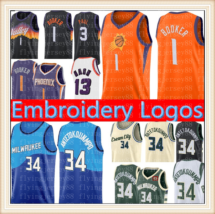 

2021 Giannis 34 Antetokounmpo Jersey Devin 1 Booker Chris 3 Paul Basketball Jerseys Retro Mesh Steve 13 Nash Jersey S
