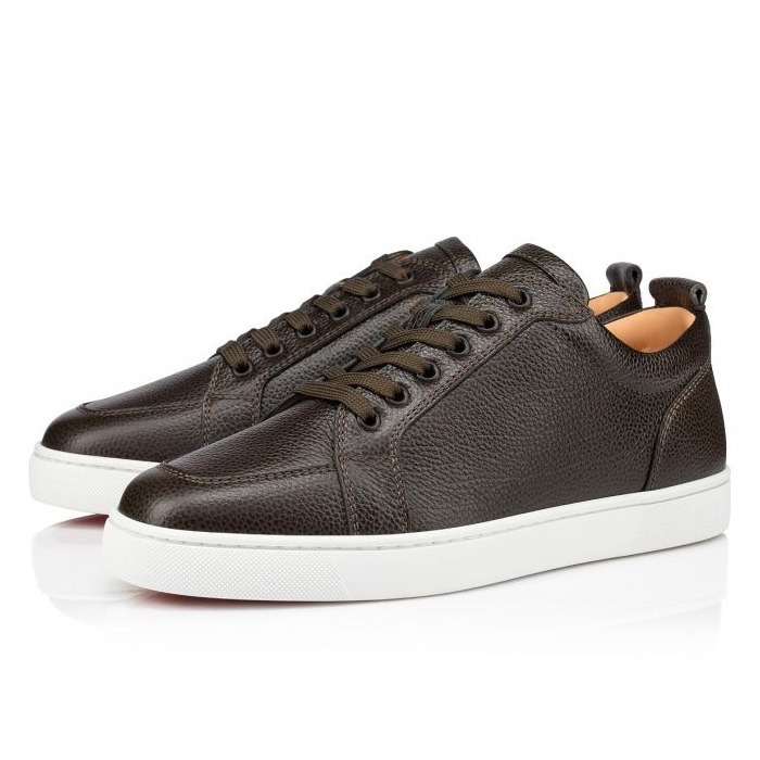 

Paris Men's/women's sports red bottom casual sneakers Rantulow Junior Black Grained leather Genuine-leather Shoes outdoor walking lace-up