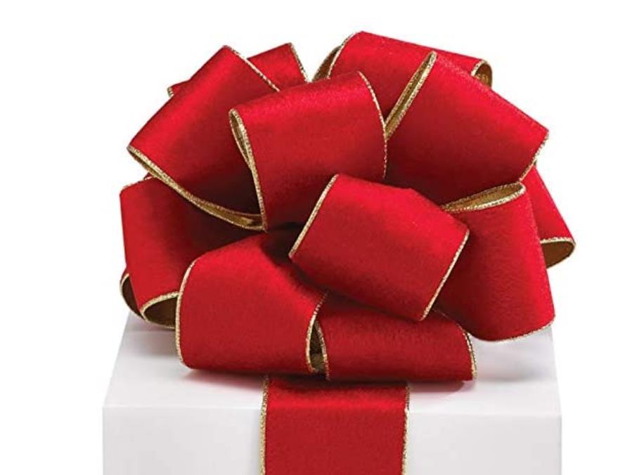 

Velvet Gold Trim Wide Craft Ribbon Party Decoration for Bow Creations Wedding Holidays Christmas Decor Gift Wrap Red