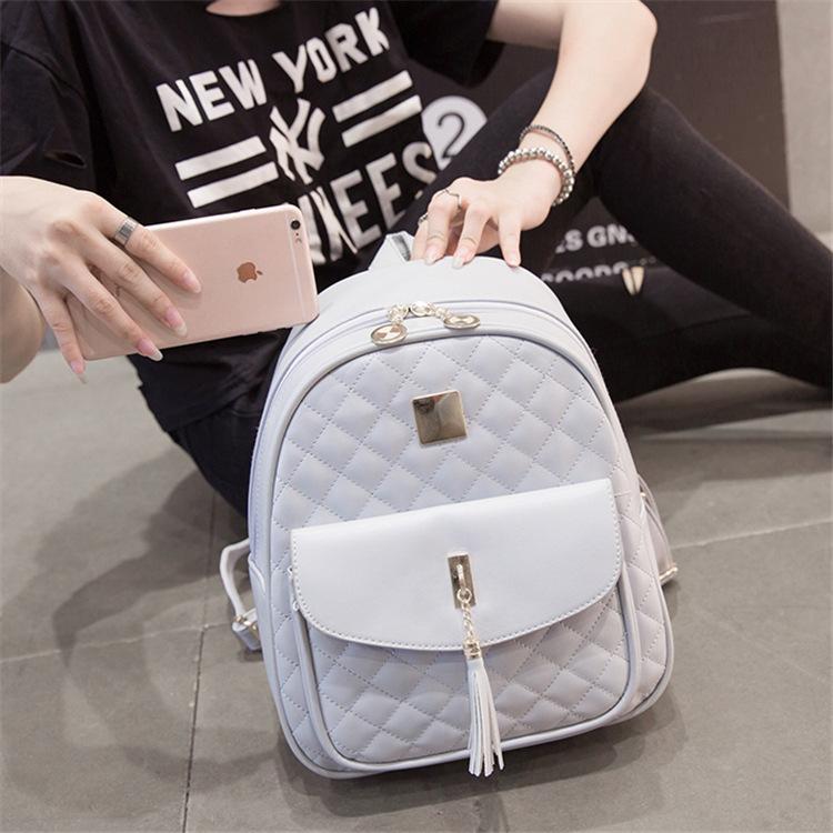 

Outdoor Bags 9L Leather Backpack Women 2021 Fashion Woman Backpacks Small School Travel White Black Bagpack Back Pack 26*11*32cm