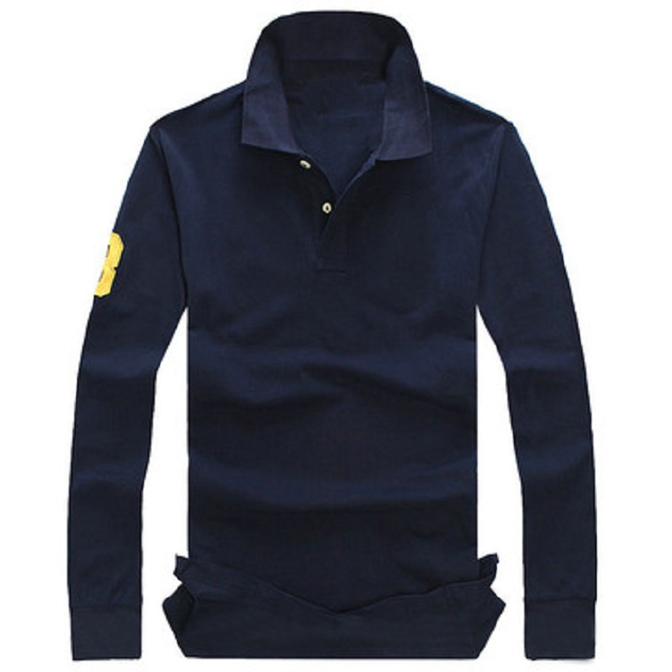 

2022SAmerican Shirt Long Sleeve Big Horse Embroidery Pearl Cotton Loose Large Casual Men's T-Shirt M98V