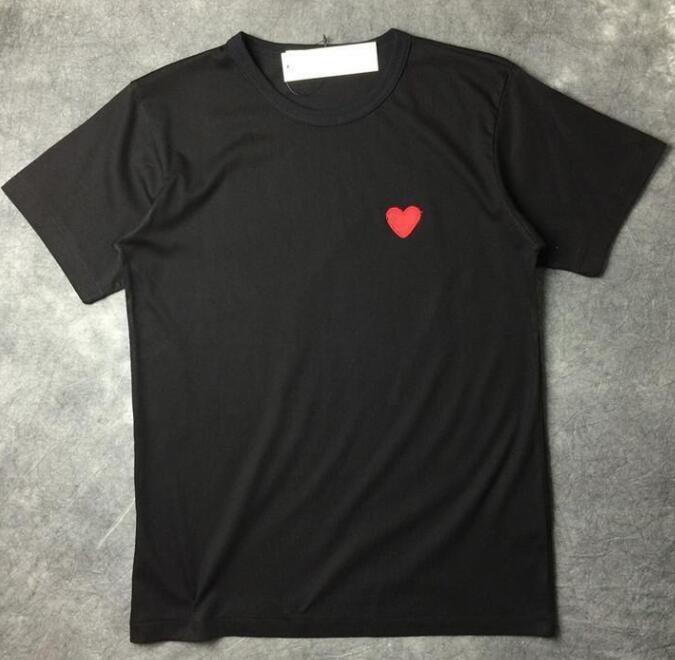 

2021 Fashion Stylist popular new high quality cotton mens t shirt embroidery small red heart T-shirt men women couples t-shirt, 01