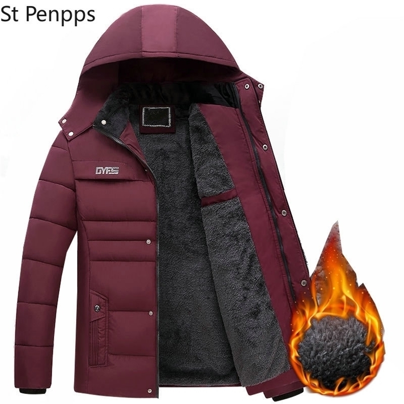 

Thick Warm Winter Parka Men Fleece Hooded Men Winter Jacket Coat Military Cargo Jackets Mens Overcoat Streetwear Drop 211204