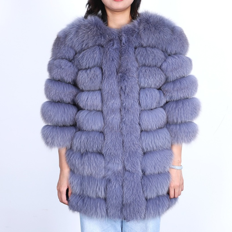 

Winter 2020 new authentic fox fur coat 100% real fur coat female warm fur vest, Black