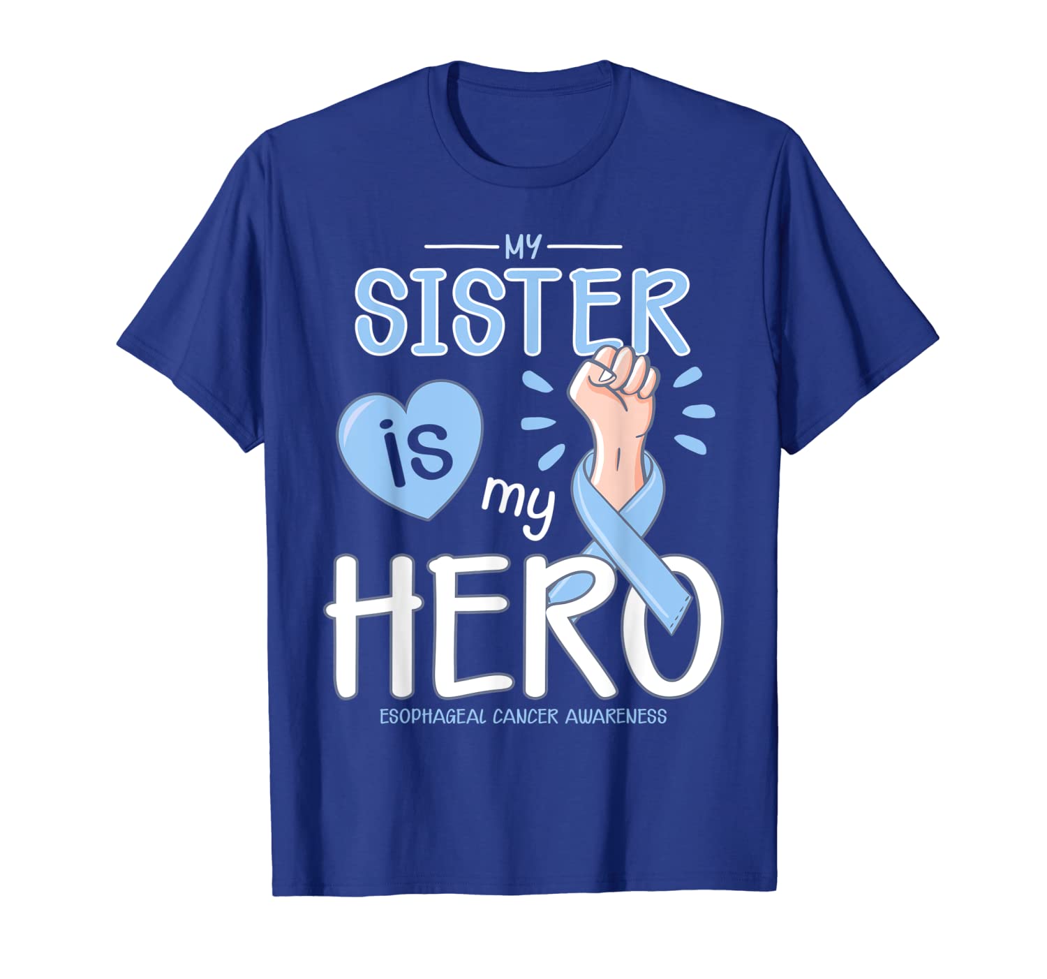 

my sister is my hero esophageal cancer awareness tshirt, White;black