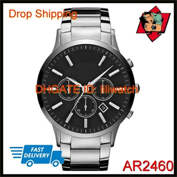 

100% JAPAN MOVEMENT DROPSHIP Men's Watch Chronograph Brown Black Leather Strap AR2460 AR2461 AR2462