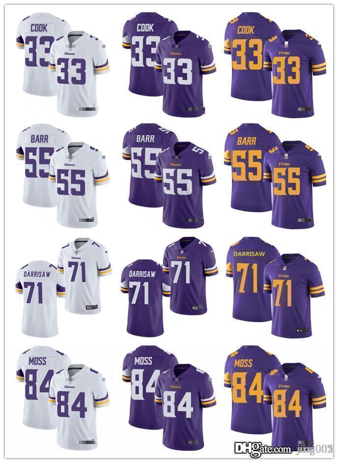 

Mens Womens Youth 84 Randy Moss 55 Anthony Barr 33 Dalvin Cook 71 Christian Darrisaw Custom White Purple Football Jerseys, Black;red