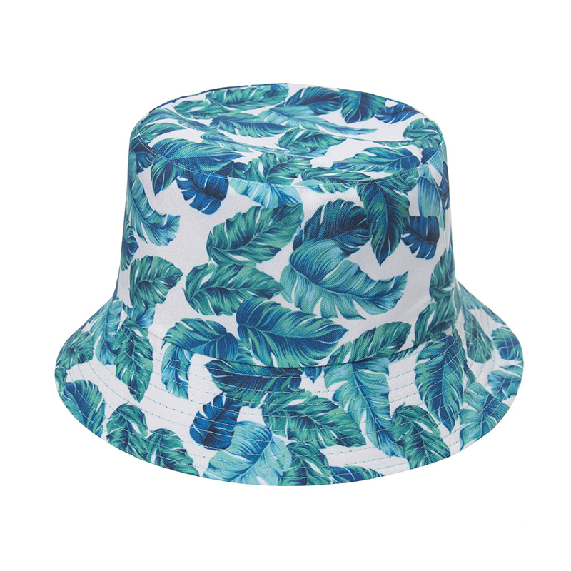 

Creative Printing Bucket Hat Womens European and American Ins New Plant Pattern Hat Custom Flat Top All-Matching Basin Hat Mens No. 1