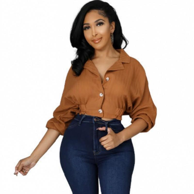 

Women's Blouses & Shirts Short Women Tops Notched Neck Full Sleeve Blusa 2022 Spring Fashion Vintage Solid Color Casual Female Tunics, White