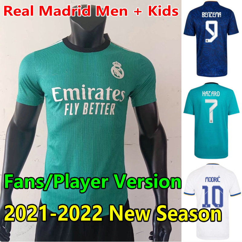 

REAL MADRID jerseys 21 22 soccer jersey Fans Player CAMAVINGA ALABA HAZARD BENZEMA ASENSIO MODRIC BALE VALVERDE KROOS VINI JR. camiseta men kids football kit 2021 2022, Fans 21-22 away +ucl