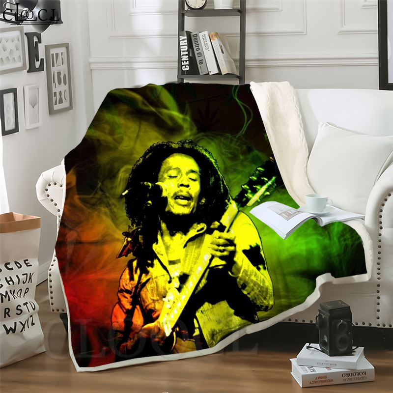 

CLOOCL Reggae Bob Marley 3D Print Hip-hop Style Air Conditioning Blanket Teens Bedding Throw Blanket Plush Quilt