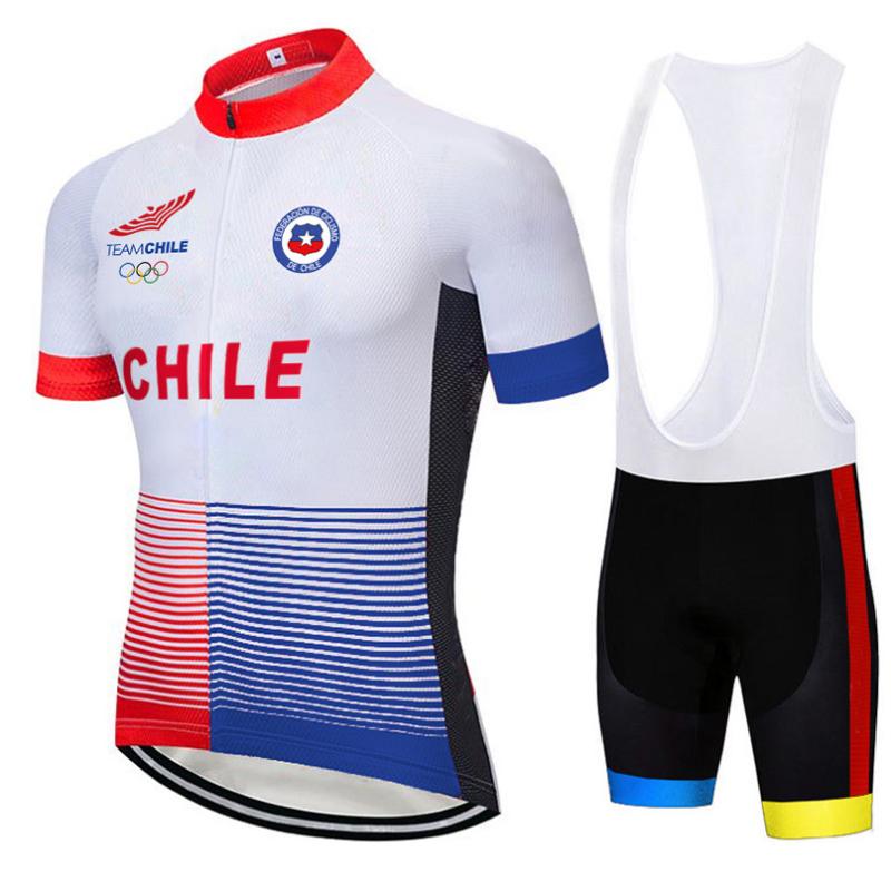 

Racing Sets Chile Pro Cycling Jersey Set Summer MTB Bib Bicycle Kits Maillot Ropa Ciclismo Sport Trousers Bike Breathable Clothes Top, Black;blue