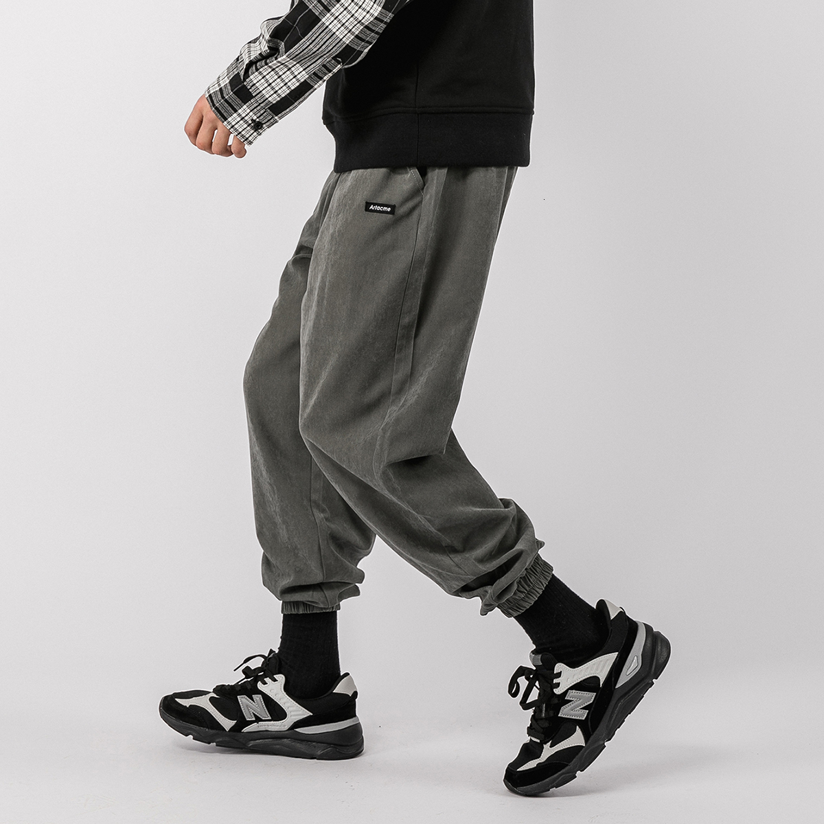 

2021 New Men's Loose Bound Feet Casual Embroidered Hip Hop Harem Pants Leisure Joggers Sweatpants Streetwear Trousers -2xl 85ja, Dark grey