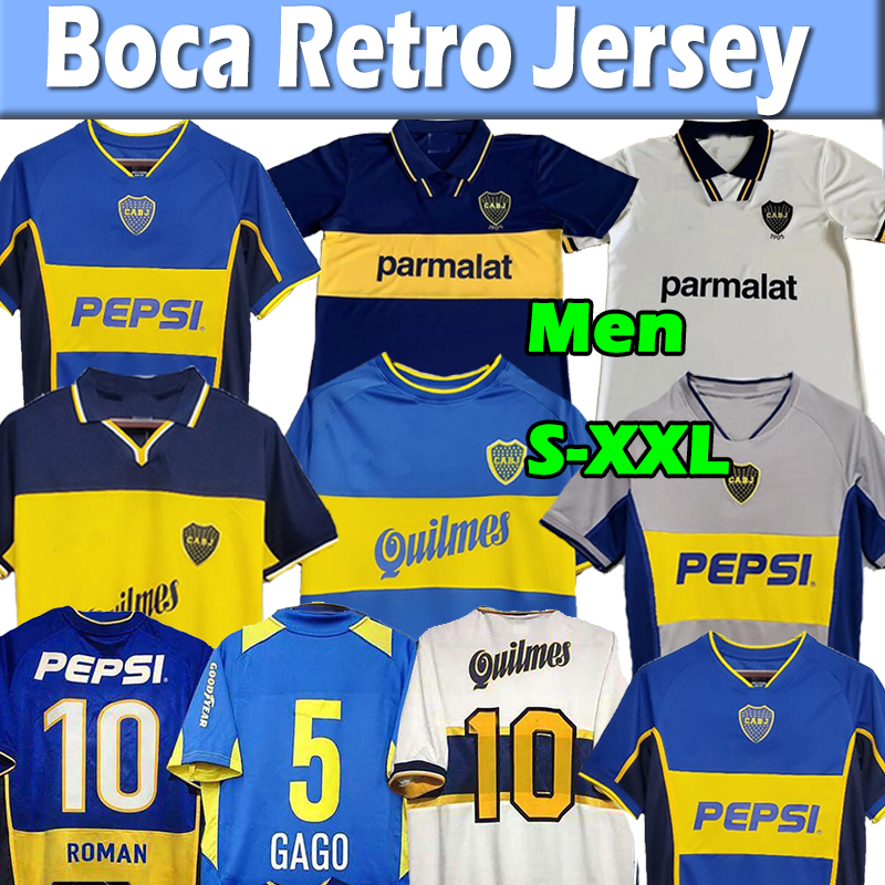 

Boca Juniors Retro Soccer Jersey Maradona ROMAN Caniggia RIQUELME 1997 2002 jerseys 84 95 96 97 98 99 00 01 02 03 04 05 06 1981 Maillot Camiseta de Futbol Football Shirts