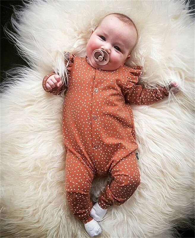 

Baby Girl Polka Dots Romper Jumpsuit Playsuit Outfit Autumn Clothes, Default color