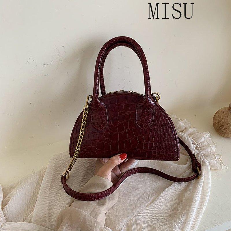 

Cross Body 2021 Fashion Shell Handbags For Women Trendy Shoulder Bag Korean Crocodile Pattern Cute Tote Bags Ladies Small Chain, Black