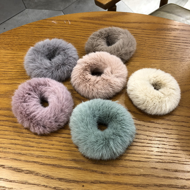 

10 color Mink Fur Hair Rope Scrunchie Women Girls Elastic hair Rubber band Gum Ponytail Holder girl hair accessories headband ZJJ101 101 Y2, Color you want