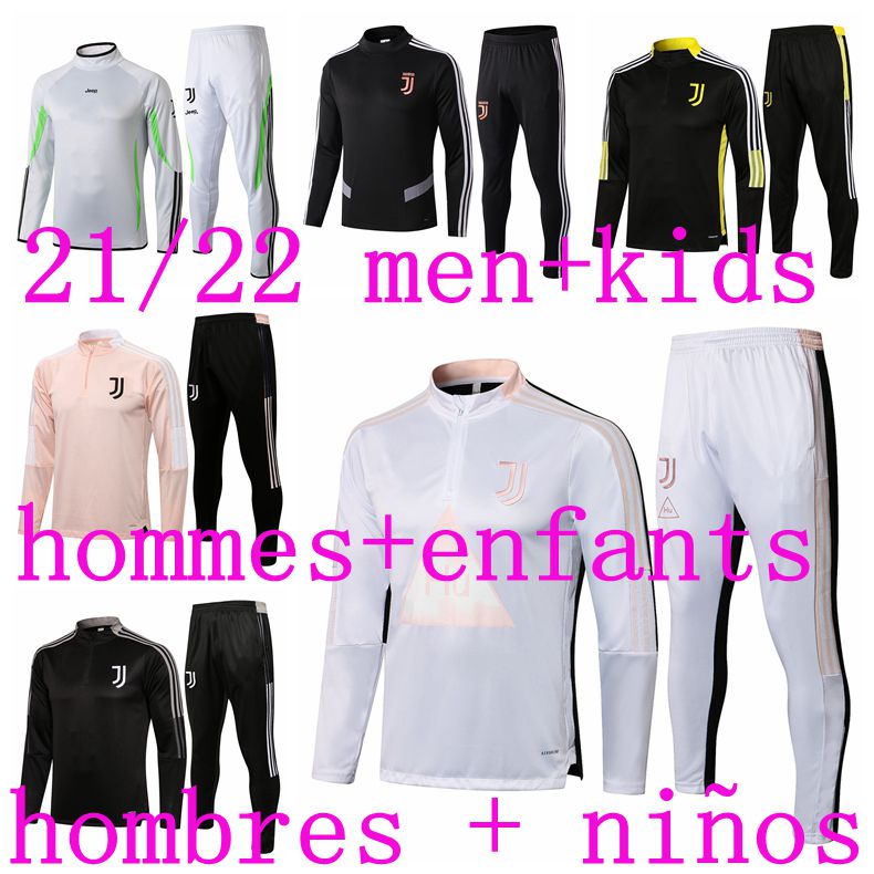 

Mens and kids kit Juventuse soccer tracksuit jerseys 2122 football jersey training jacket pants chandal futbol survetement foot maillot de r, Gray