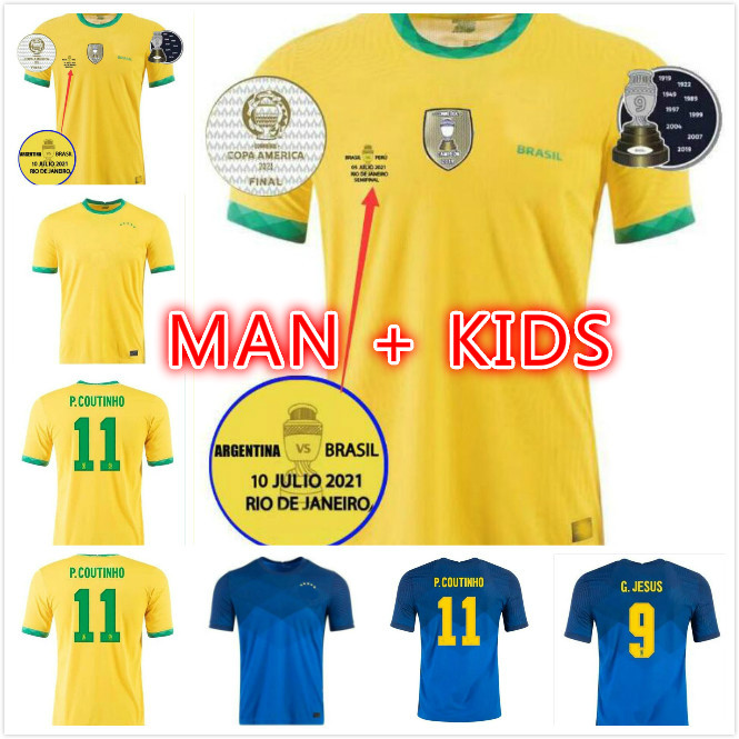 

20 21 brazils Richarlison G.JESUS soccer jerseys camiseta Copa America finals 2021 2022 COUTINHO FIRMINO Marquinhos Casemiro brasil football shirt, Brown