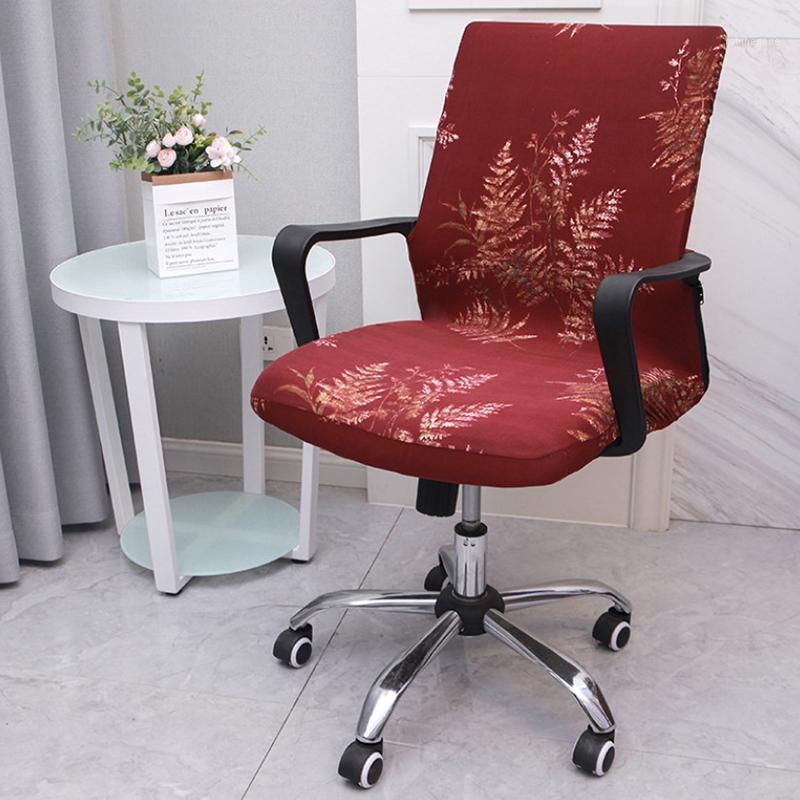 

Printed Office Stretch Spandex Chair Cover Dustproof Computer Seat Removable Slipcover Armchair Protector Covers