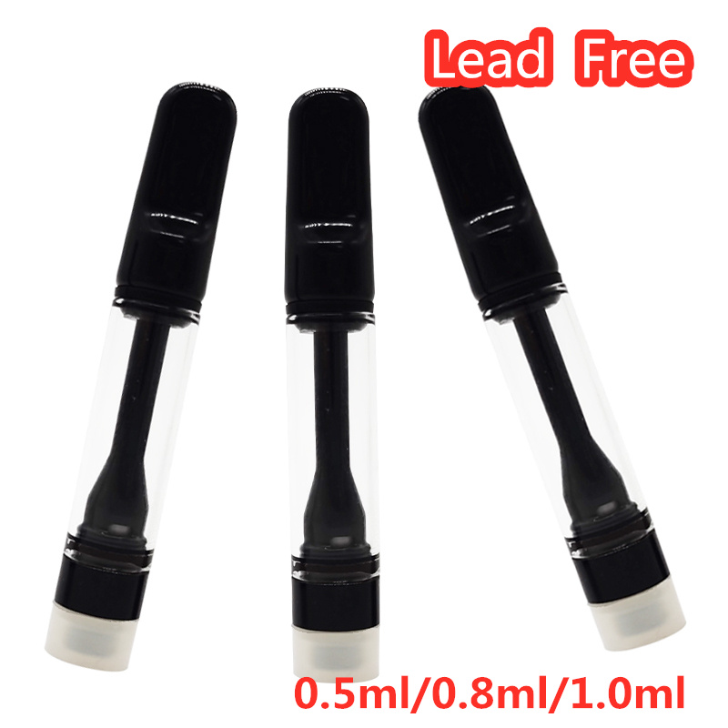 

OEM Full Ceramic 0.8ml Vape Cartridges 0.5ml 1.0ml White Black Vaporizer Once Snap on Carts 510 Thread Lead Free for Thick Oil Empty