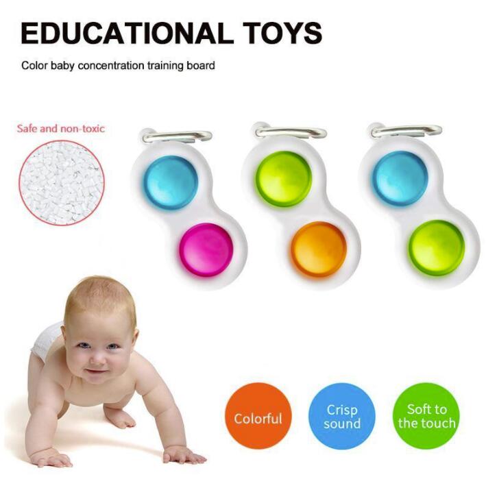 

DHL Baby Fidget Simple Dimple Sensory Toys Silicone Flipping Board Brain Teasers Best Gifts Educational Toy for For Kids and Adults, Silver