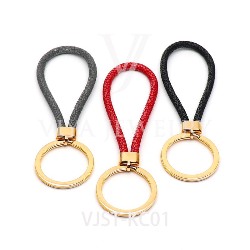 

Keychains Wholesale Fashion Real Stingray Leather Key Chain Gift Custom Luxury Keychain For Family Christmas Graduation Club Friend