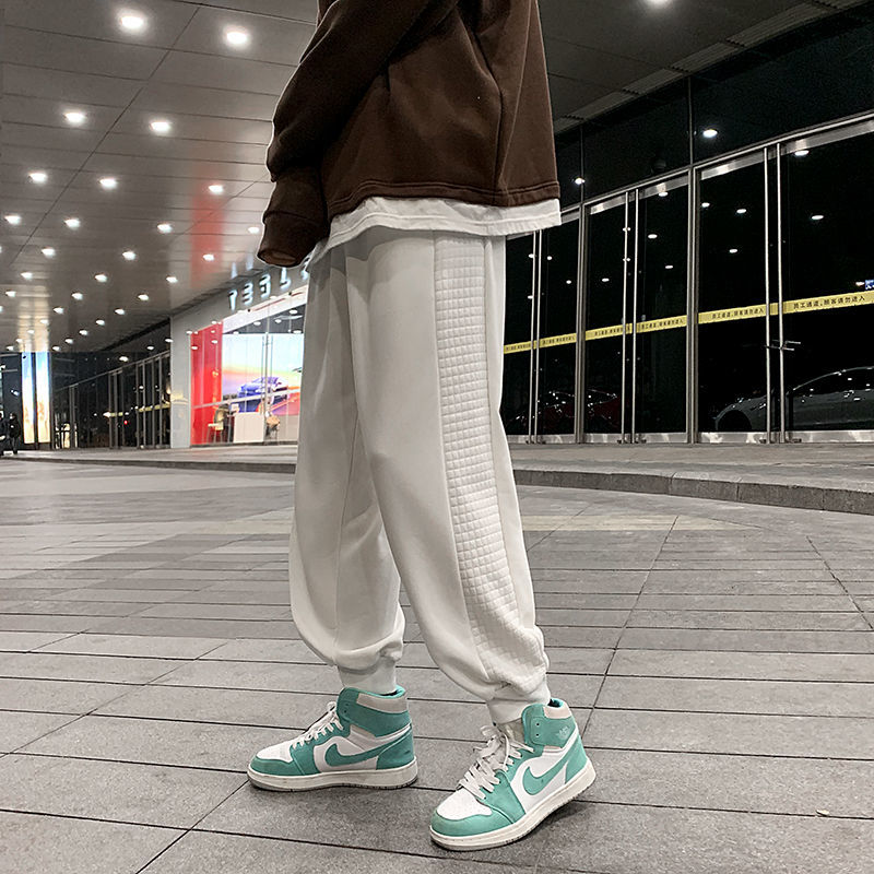 

2021 New Winter Plus Veet Thick Sweatpants Men's Warm Fashion Casual Men Streetwear Loose Straight-leg Mens Joggers Pants D5y9, Black velvet