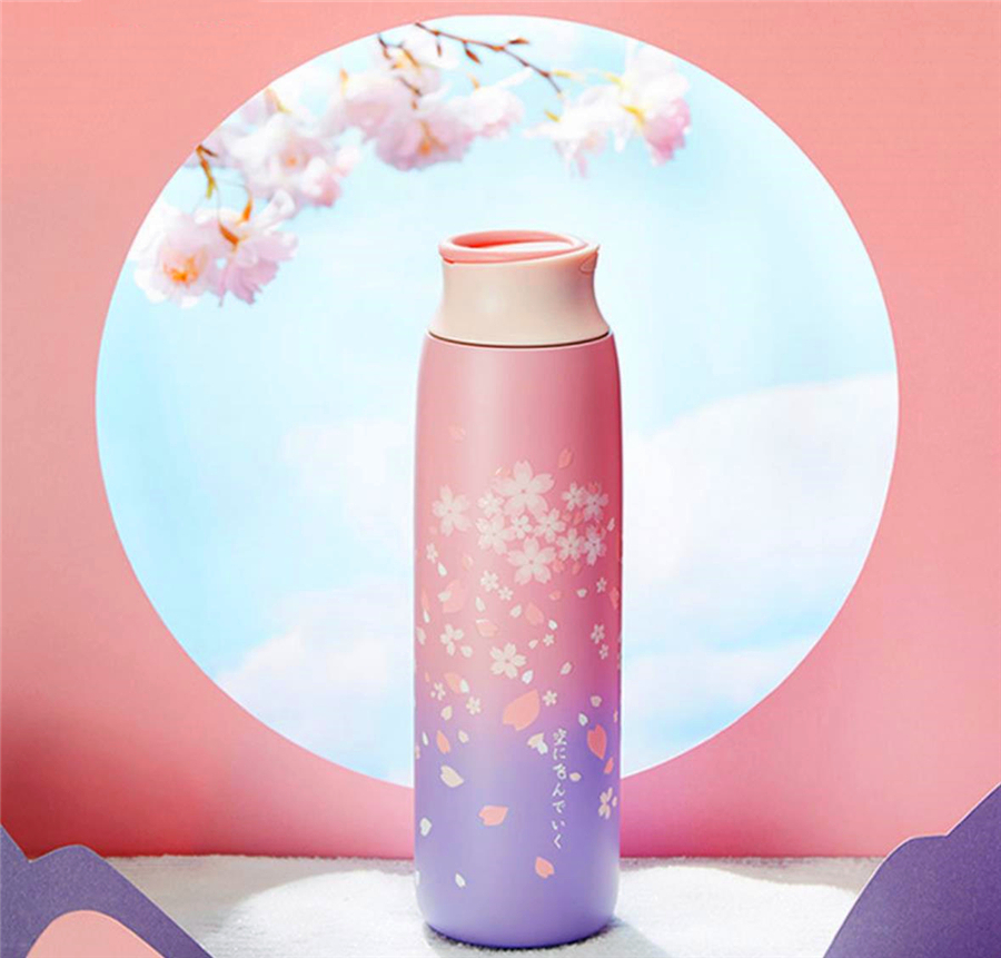 

Starbucks Style Spot 304 Other Sporting Goods Japanese Cherry Blossom Stainless Steel ladies portable hand held thermos cup