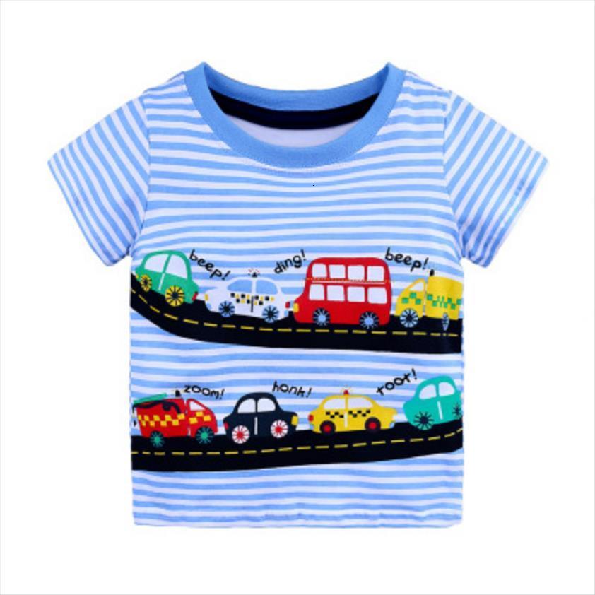 

1 5y casual baby cartoon print t shirts fashion summer toddler boys cotton style short sleeve o neck pullover, Blue