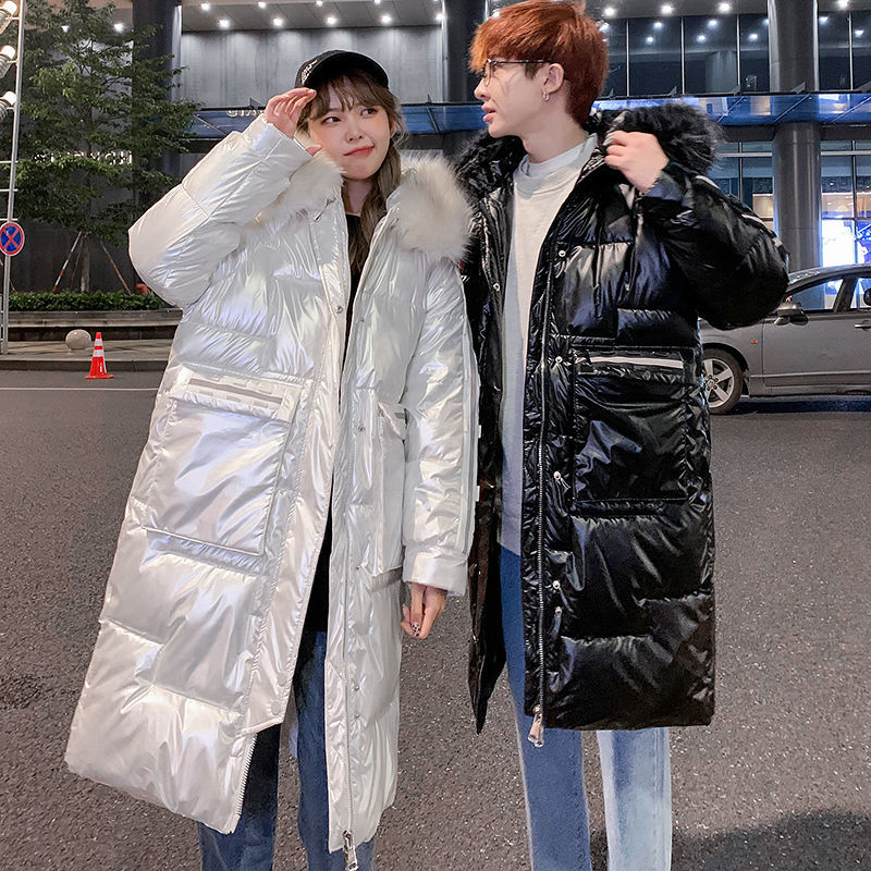 

2021 New Winter Bright Color Men's Parka Warm Fashion Casual Fur Collar Hooded Long Coat Men Thick Oversized Jacket Mens Overcoat 79vv, Black