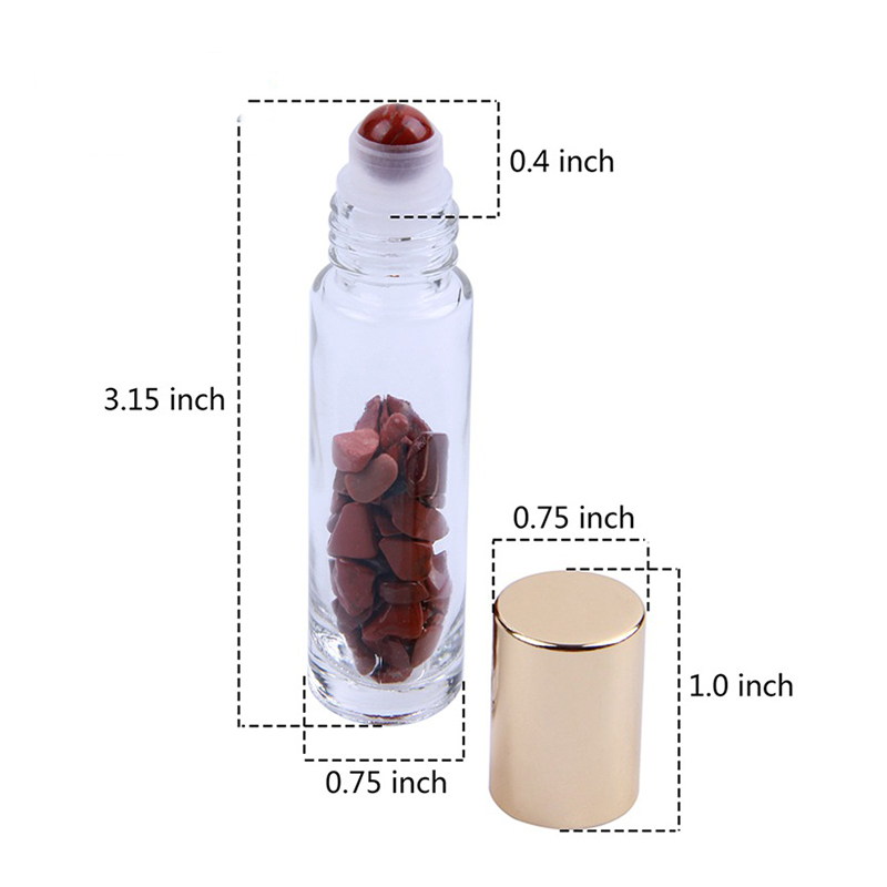 

Natural Semiprecious Stones Essential Oil Gemstone Roller Ball Bottles Clear Glass Healing Crystal Chips 10ml Free DH s