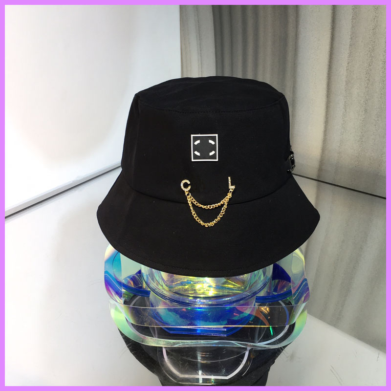 

Bucket Hat Women Mens Designer Caps Hats Baseball Cap Casquette Fashion Luxury Solid 3 Colors Summer Autumn Chain Hut D217216F, Black