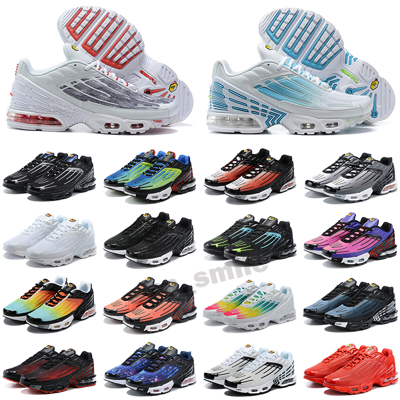 

Tn Plus 3 III Tuned Running Shoes Mens Trainers Chaussures Triple White Black Hyper Blue Green OG Neon Womens Sneakers Sports Runners, Color 41
