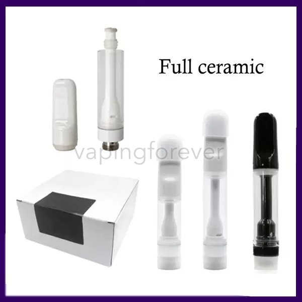

Delta 8 Full Ceramic 510 Vape Cartridge Atomizer Lead Free Disposable Vapes Pen E Cigarettes Vapor Carts Packaging .5ML .8ML 1ML Thick Oil Glass