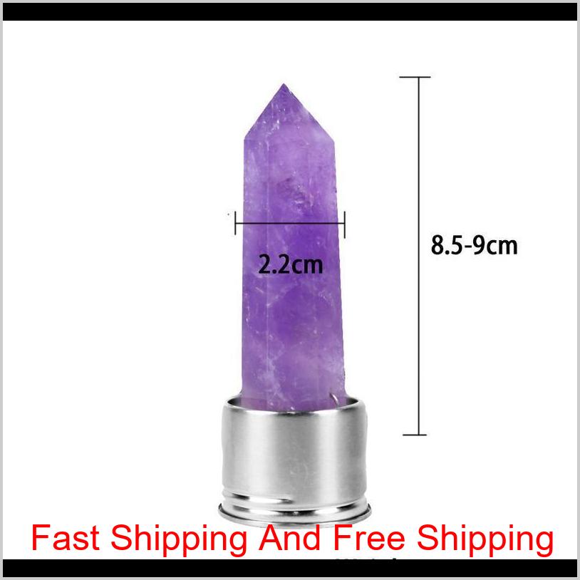 

Natural Quartz Gemstone Glass Water Bottle Direct Drinking Glass Cup Crystal Stone Obelisk Healing Wand Bottle Accesso Bbyyku Sxxgm Gsv0H