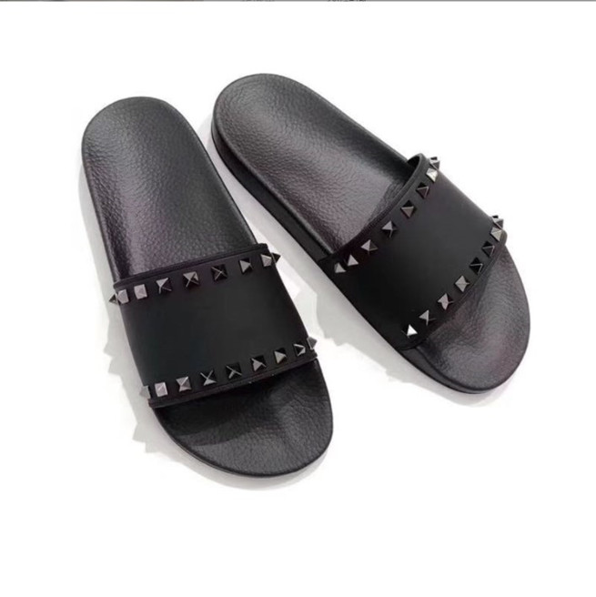 

Paris Fashion Sliders Mens Womens Summer Sandals Beach Slippers Ladies Flip Flops Loafers Slides Chaussures Stud Spikes, A01