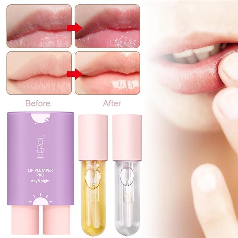 

Lip Gloss 2 In 1 Volumizing Day And Night Moisturizing Filler Makeup Maquiagem Maquillaje, As shown