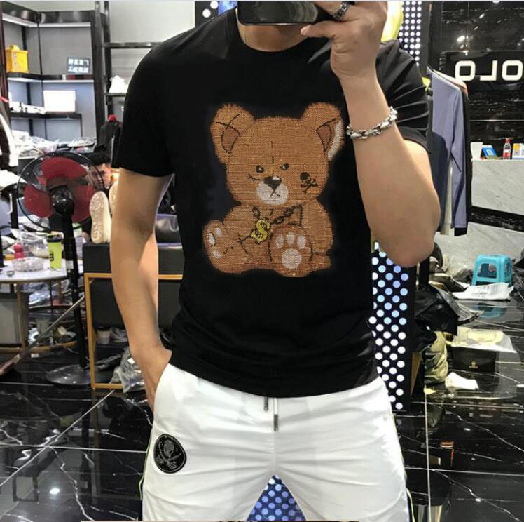 

2021 New Short Sleeve Design t Cotton Shirt Men the Style of Hot Selling Diamond Stone 5qw7, As shown in the figure